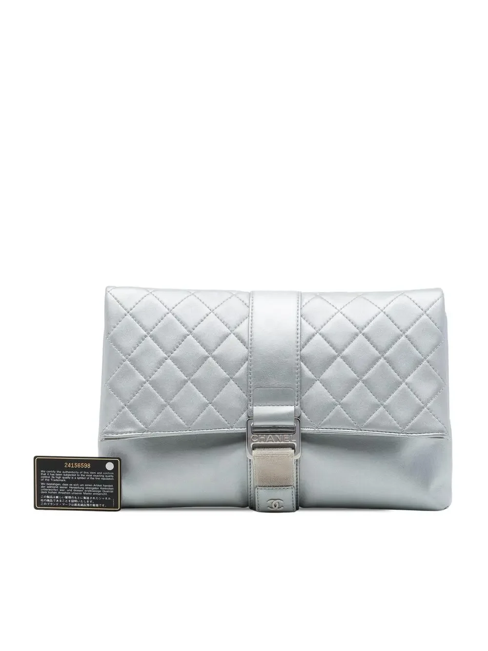 Chanel Quilted Lambskin Grip Clutch #328977C14B